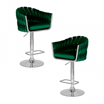 Набор 2 шт Стул барный DOBRIN MARCEL, зеленый велюр (MJ9-88)