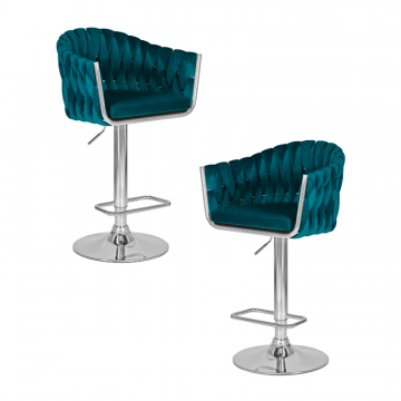 Набор 2 шт Стул барный DOBRIN MARCEL, морской волны велюр (MJ9-99)