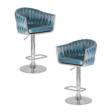 Набор 2 шт Стул барный DOBRIN MARCEL, пудрово-голубой велюр (MJ9-74)