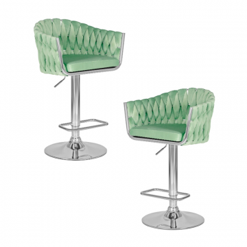 Набор 2 шт Стул барный DOBRIN MARCEL, пудрово-мятный велюр (MJ9-87)