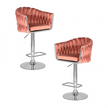 Набор 2 шт Стул барный DOBRIN MARCEL, пудрово-розовый велюр (MJ9-32)
