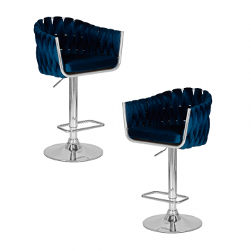 Набор 2 шт Стул барный DOBRIN MARCEL, синий велюр (MJ9-117)