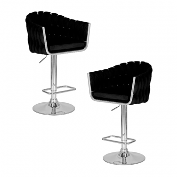 Набор 2 шт Стул барный DOBRIN MARCEL, черный велюр (MJ9-101)