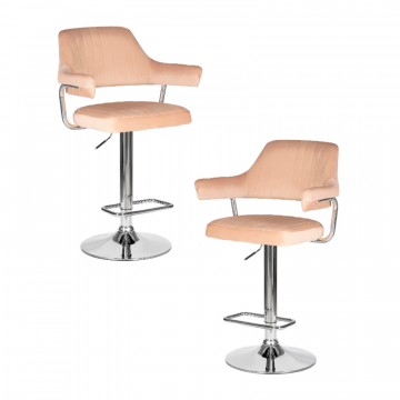 Набор 2 шт Стул барный DOBRIN CHARLY, бежевый велюр (MJ9-10)