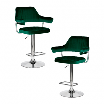 Набор 2 шт Стул барный DOBRIN CHARLY, зеленый велюр (MJ9-88)