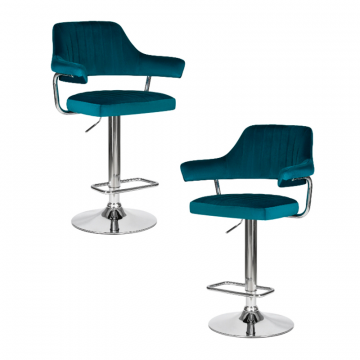 Набор 2 шт Стул барный DOBRIN CHARLY, морской волны велюр (MJ9-99)