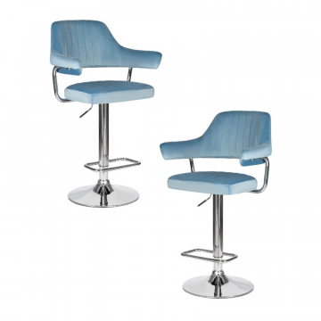 Набор 2 шт Стул барный DOBRIN CHARLY, пудрово-голубой велюр (MJ9-74)