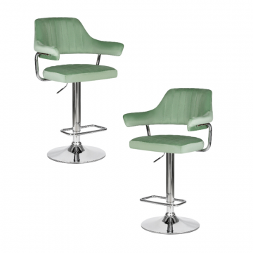 Набор 2 шт Стул барный DOBRIN CHARLY, пудрово-мятный велюр (MJ9-87)