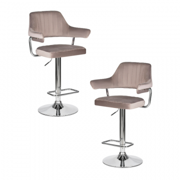 Набор 2 шт Стул барный DOBRIN CHARLY, серый велюр (MJ9-75)