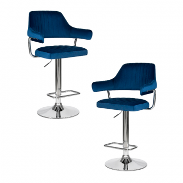 Набор 2 шт Стул барный DOBRIN CHARLY, синий велюр (MJ9-117)