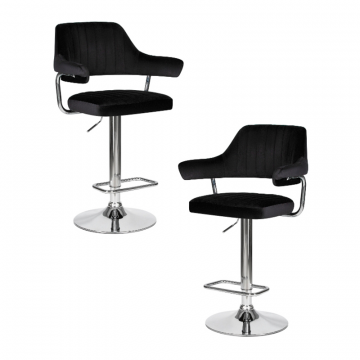Набор 2 шт Стул барный DOBRIN CHARLY, черный велюр (MJ9-101)