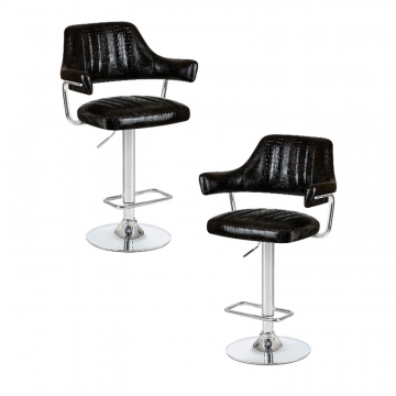 Набор 2 шт Стул барный DOBRIN CHARLY, чёрный крокодил