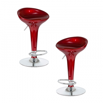 Набор 2 шт Стул барный DOBRIN BOMBA, бордовый металлик