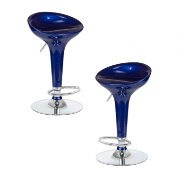 Набор 2 шт Стул барный DOBRIN BOMBA, синий металлик