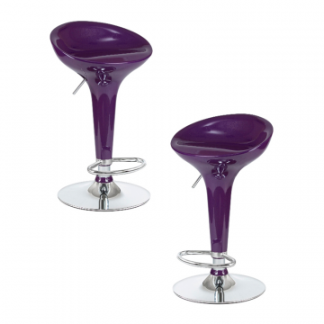Набор 2 шт Стул барный DOBRIN BOMBA, фиолетовый металлик