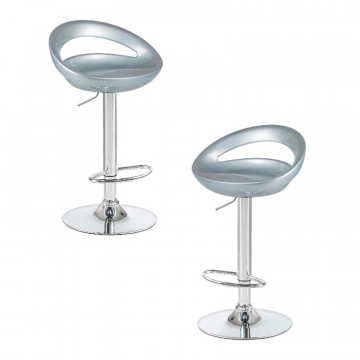 Набор 2 шт Стул барный DOBRIN DISCO, серебряный