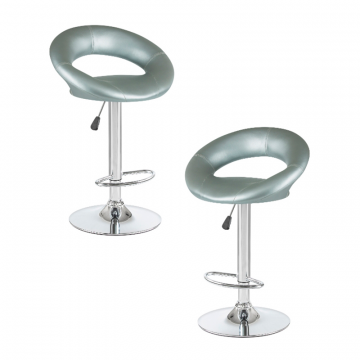 Набор 2 шт Стул барный DOBRIN MIRA, серебряный