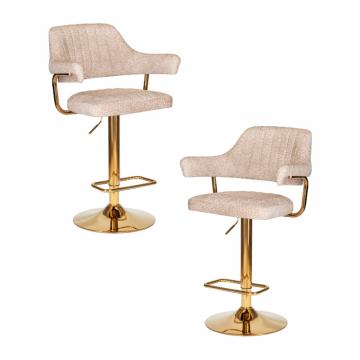 Набор 2 шт Стул барный DOBRIN CHARLY GOLD, бежевый твид (LEO26)