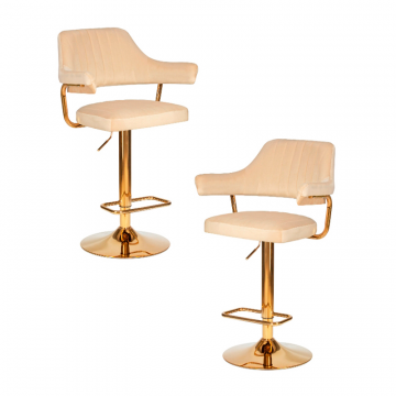 Набор 2 шт Стул барный DOBRIN CHARLY GOLD, бежевый велюр (MJ9-10)