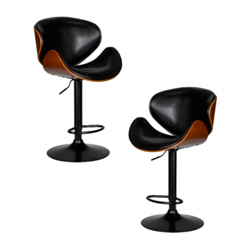 Набор 2 шт Стул барный DOBRIN JACK BLACK, цвет черный глянец PU ABD 002