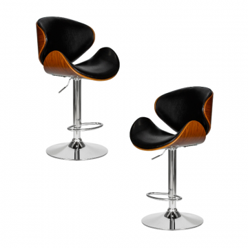 Набор 2 шт Стул барный DOBRIN JACK, цвет черный глянец PU ABD 002