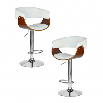 Набор 2 шт Стул барный DOBRIN OSTIN, цвет белый PU ABA 008