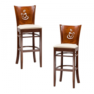 Набор 2 шт Стул барный DOBRIN JERRY BAR, шоколад, кремовый