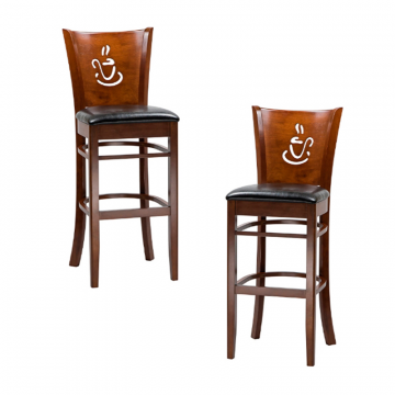 Набор 2 шт Стул барный DOBRIN JERRY BAR, шоколад, чёрный