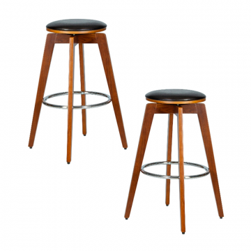 Набор 2 шт Табурет барный DOBRIN TOM'77, цвет черный глянец PU ABD 002