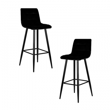 Набор 2 шт Стул барный DOBRIN NICOLE, черные матовые ножки, черный велюр (108-77)