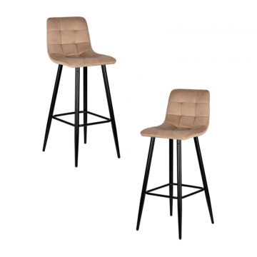 Набор 2 шт Стул барный DOBRIN NICOLE, черные матовые ножки, мокко велюр (108-104)
