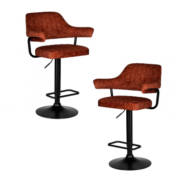 Набор 2 шт Стул барный DOBRIN CHARLY BLACK, терракотовый твид (LEO56)
