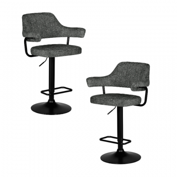 Набор 2 шт Стул барный DOBRIN CHARLY BLACK, серый твид (LEO11)