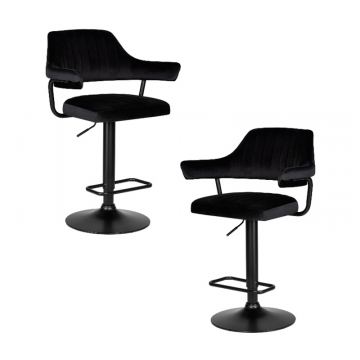 Набор 2 шт Стул барный DOBRIN CHARLY BLACK, черный велюр (MJ9-101)