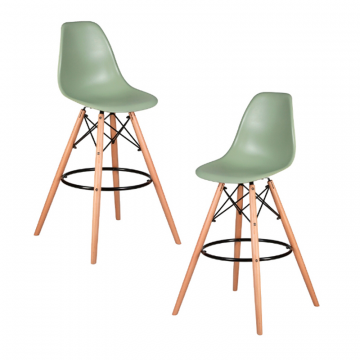 Набор 2 шт Стул барный DOBRIN DSW BAR, ножки светлый бук, цвет мятный (NX-G-09)
