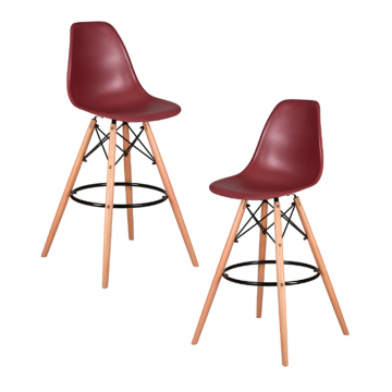 Набор 2 шт Стул барный DOBRIN DSW BAR, ножки светлый бук, цвет сливовый (R-13)