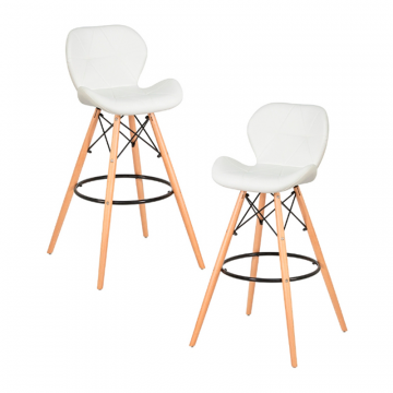 Набор 2 шт Стул барный DOBRIN BUTTERFLY BAR, ножки светлый бук, цвет белый