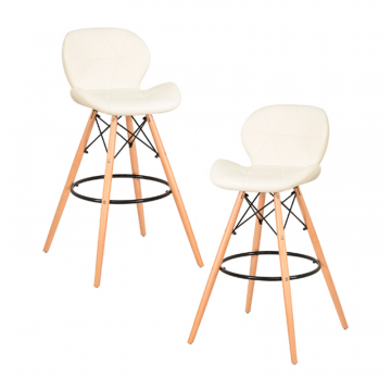 Набор 2 шт Стул барный DOBRIN BUTTERFLY BAR, ножки светлый бук, цвет кремовый
