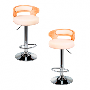 Набор 2 шт Стул барный DOBRIN FRED, натуральное дерево, кремовый