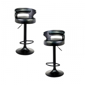 Набор 2 шт Стул барный DOBRIN FRED BLACK, чёрное дерево, чёрный