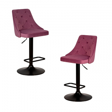 Набор 2 шт Стул барный DOBRIN JOSEPH BLACK, пудрово-сиреневый велюр (MJ9-52)