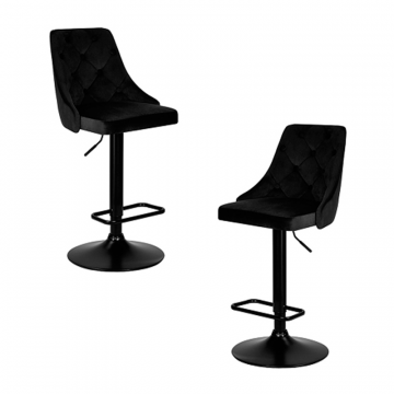 Набор 2 шт Стул барный DOBRIN JOSEPH BLACK, черный велюр (MJ9-101)