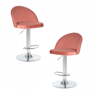 Набор 2 шт Стул барный DOBRIN MILANA, пудрово-розовый велюр (MJ9-32)