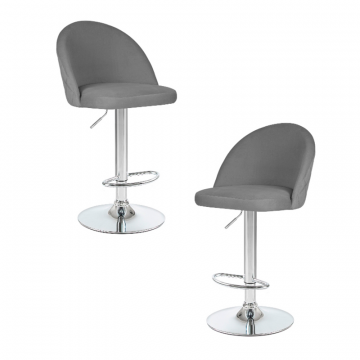 Набор 2 шт Стул барный DOBRIN MILANA, серый велюр (MJ9-75)