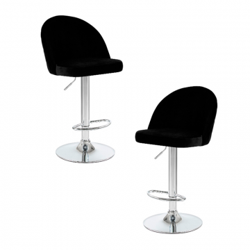 Набор 2 шт Стул барный DOBRIN MILANA, черный велюр (MJ9-101)