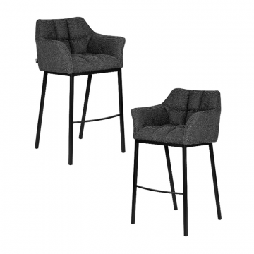 Набор 2 шт Стул барный DOBRIN LUCAS, серая ткань (F-22)