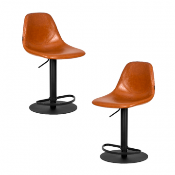 Набор 2 шт Стул барный DOBRIN ROME, коричневый винтажный PU (MS09)