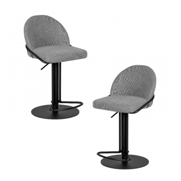 Набор 2 шт Стул барный DOBRIN OLIVER, серая ткань (FLY1347-17)