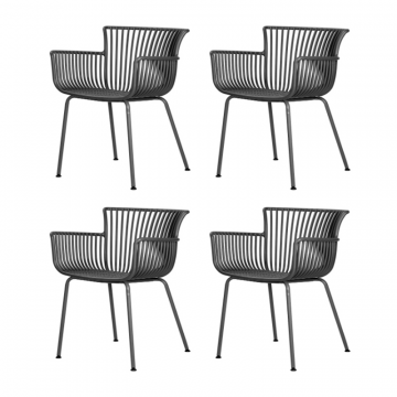 Набор 4 шт Стул обеденный DOBRIN ROSS, темно-серый (GR-04) без подушки