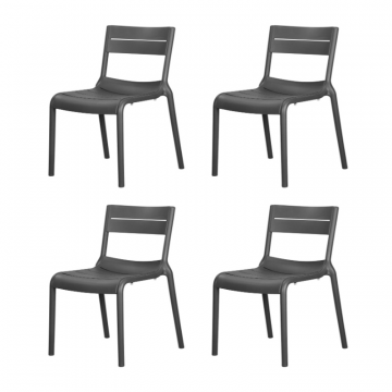 Набор 4 шт Стул обеденный DOBRIN TIM, темно-серый (GR-04)